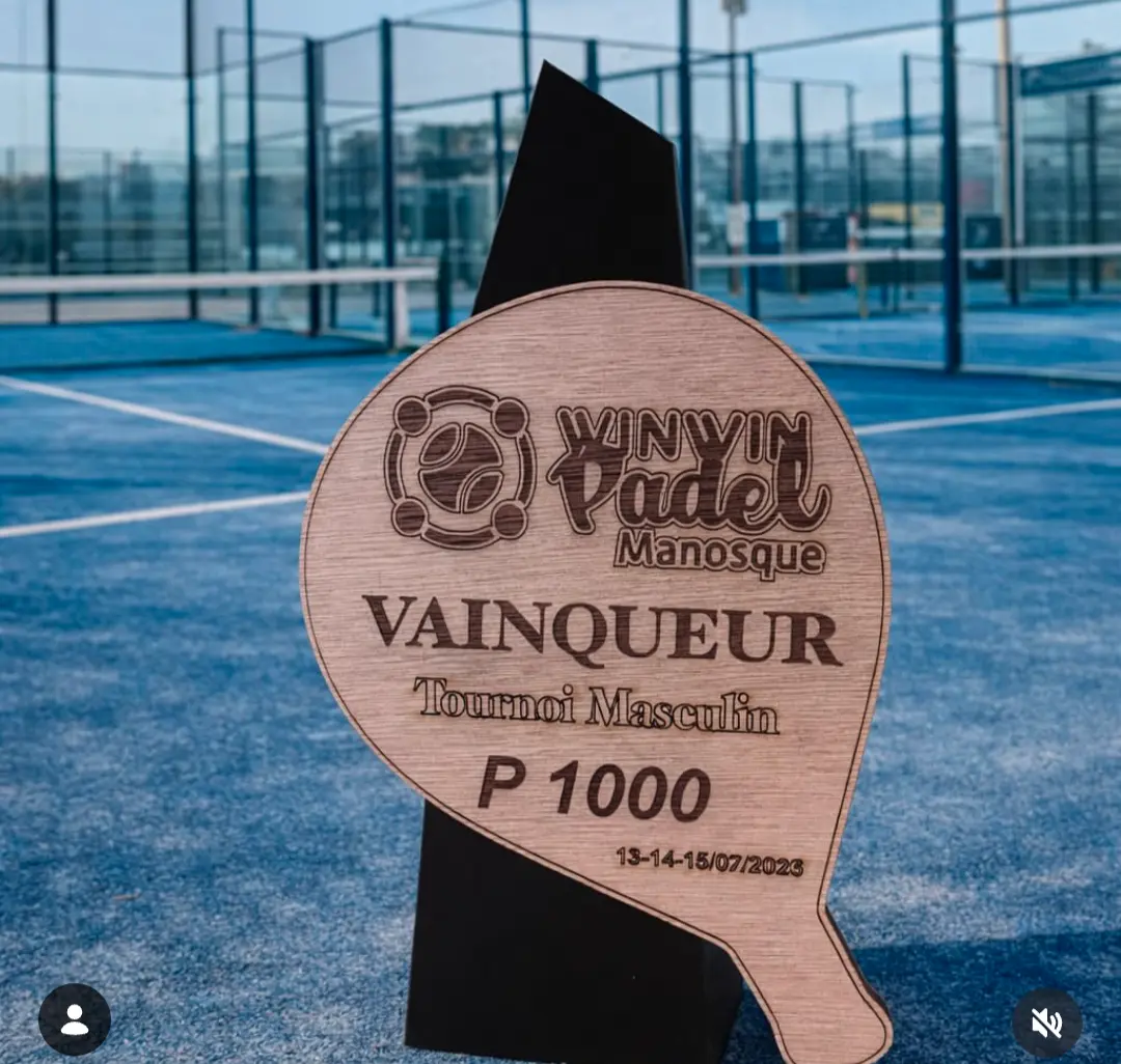 Trophée de padel personnalisé